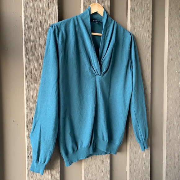 ETRO Milano Teal Green High Neck Long Sleeve Sweater - Picture 3 of 14